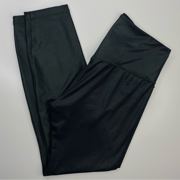 Athleta Shimmer Green Gray Elation High Rise 7/8 length Leggings Size M - Picture 10 of 13